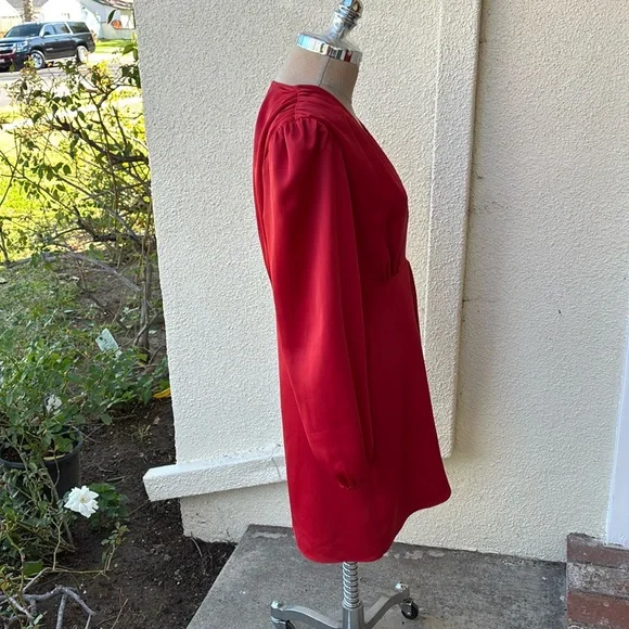 Sandro Paris Leana Wrap-Effect balloon sleeved mini dress from Neiman’s - Picture 6 of 16